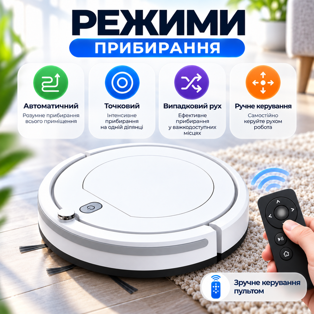 Компактний робот-пилосос 6 см для прибирання під меблями з автономною роботою до 80 хв - зображення 6