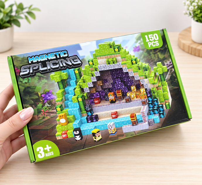 Магнитный конструктор Minecraft 150 шт по игре Майнкрафт Джунгли и шахта Mk001030 - Фото 2 Магнитный конструктор Minecraft 150 шт по игре Майнкрафт Джунгли и шахта Mk001030 - изображение 2