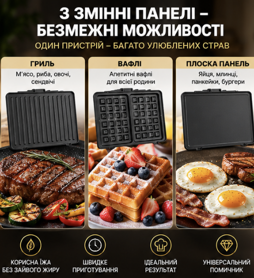 Гриль барбекю Zepline ZP-810 3500W Електрогриль Багатофункціональний прес-гриль - зображення 2