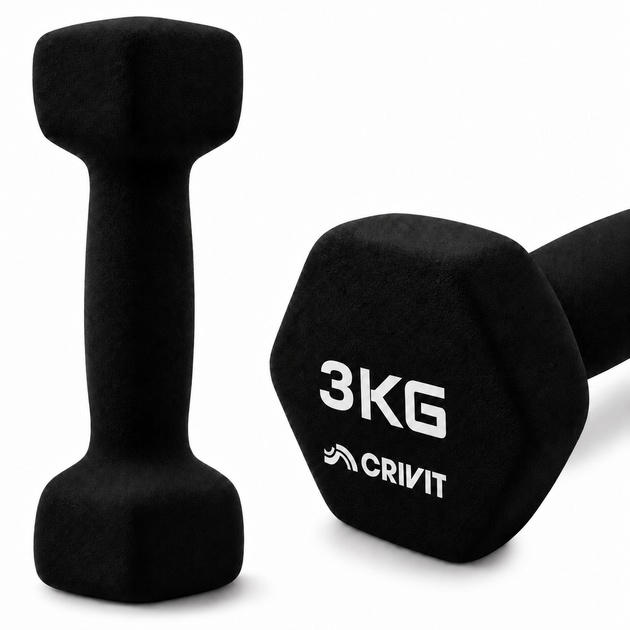 Гантелі вінілові Crivit 2 x 3 кг Black (RD4838131820251) - изображение 5