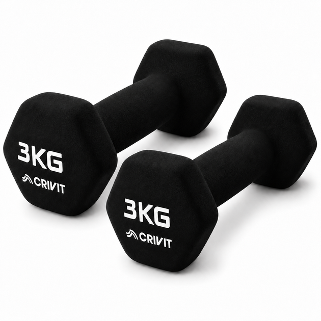 Гантелі вінілові Crivit 2 x 3 кг Black (RD4838131820251) - изображение 2