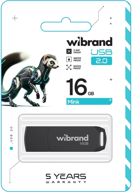 Флеш-накопичувач 16 Gb Wibrand Mink Black /WI2.0/MI16P4B/ - изображение 2