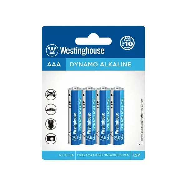 Щелочная батарейка минипальчик Westinghouse Dynamo Alkaline AAA LR6 1.5 V 4 шт - Фото 1 Щелочная батарейка минипальчик Westinghouse Dynamo Alkaline AAA LR6 1.5 V 4 шт - изображение 1