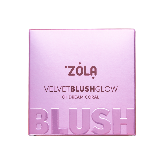 Румяна ZOLA Velvet Blush Glow - 01 Dream Coral (8.5 g) - Фото 3 Румяна ZOLA Velvet Blush Glow - 01 Dream Coral (8.5 g) - изображение 3