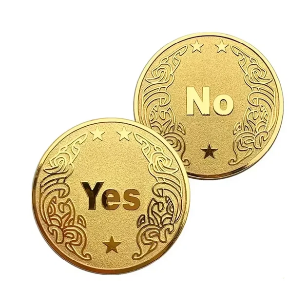 Сувенирная монета принятия решений YES/NO 3801 4 см (золотая) OP1-3716 - изображение 2