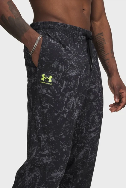 Чоловічі чорні спортивні штани з візерунком UA Vibe Woven Jogger Under Armour LG 1386557-008 - зображення 4