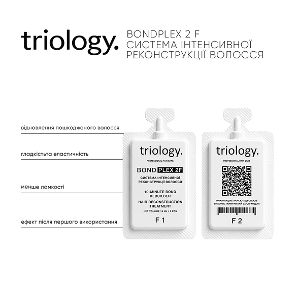 Система інтенсивної реконструкції волосся Triology BondPlex 2F 1 шт × 15 мл - зображення 3
