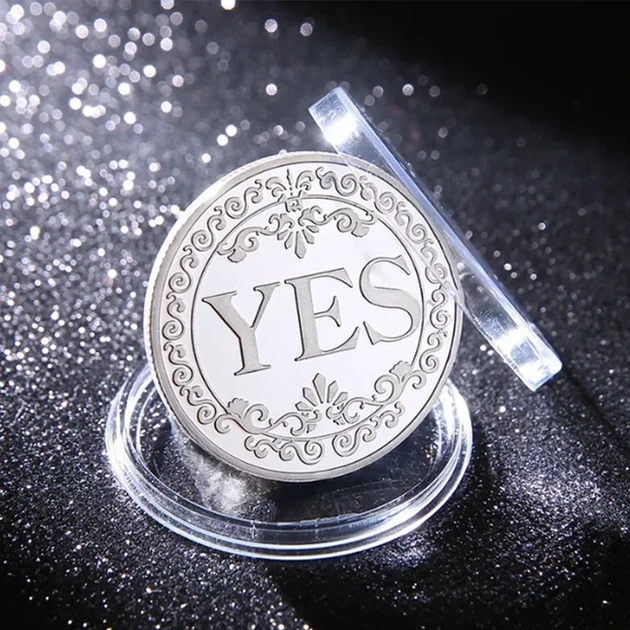 Сувенирная монета принятия решений YES/NO 4 см (серебряная) OP1-3716 - изображение 2