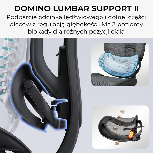 Fotel biurowy ergonomiczny Sihoo DORO C300 LITE V2 Czarny (4820216980103) - Zdjęcie 7 Fotel biurowy ergonomiczny Sihoo DORO C300 LITE V2 Czarny (4820216980103) - obraz 7