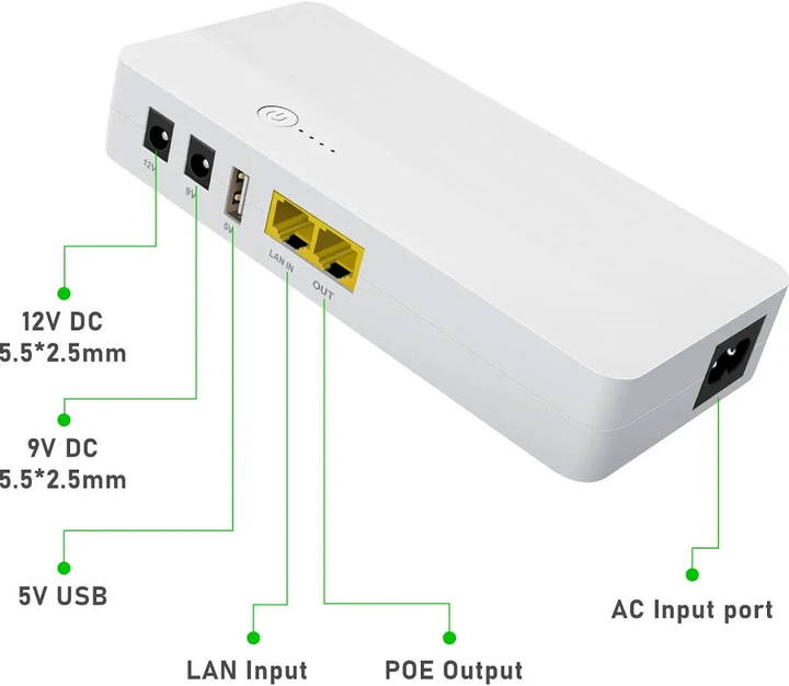 Безперебійник для WI-Fi роутера камери модему POE04 9V 12V USB 18W з вбудованим аккумулятором - зображення 8