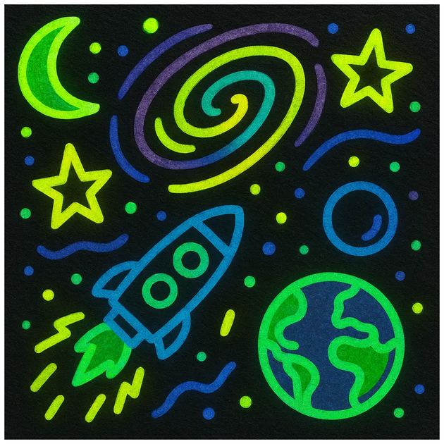 Набор люминесцентных акриловых красок 10 цветов по 30 мл для рисования Acrylic Glow in the Dark SQ-28737 - изображение 5