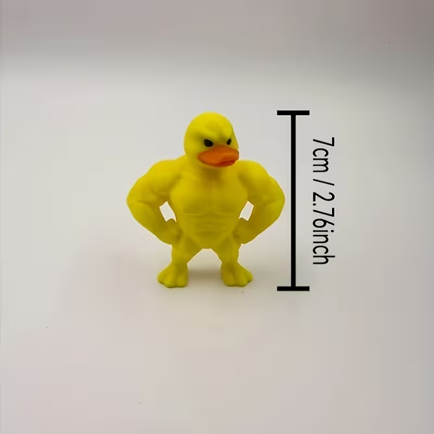 Фігурка 3D 7 см «Жовта качка бодібілдер» антистрес іграшка (арт. IS3520) - зображення 3