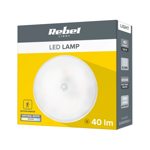 Лампа ночная LED аккумуляторная с магнитом и датчиком движения REBEL (ZAR0550-1) - Фото 8 Лампа ночная LED аккумуляторная с магнитом и датчиком движения REBEL (ZAR0550-1) - изображение 8