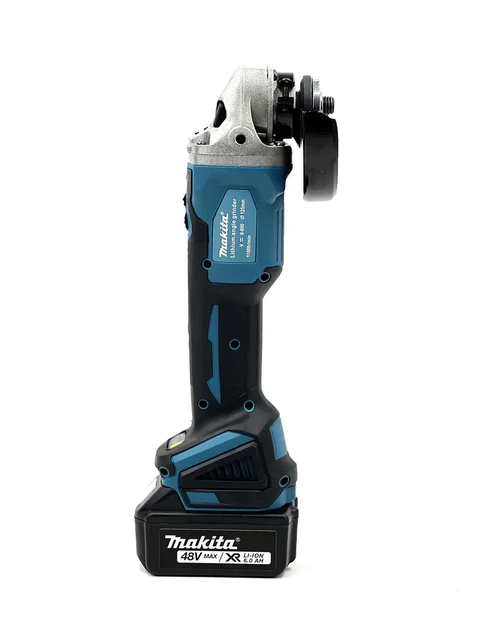 Аккумуляторная болгарка Makita DGA554ZL 48 В 5 А·ч угловая шлифмашина бесщеточная 125 мм 8500 об мин УШМ с 2 АКБ регулировкой оборотов блокировкой шпинделя М14 кейсом для резки металла плитки камня шлифовки зачистки - изображение 5