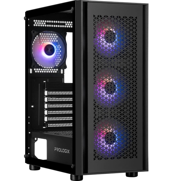Корпус Prologix GM-07RBA Black с 4 ARGB вентиляторами - Фото 1 Корпус Prologix GM-07RBA Black с 4 ARGB вентиляторами - изображение 1