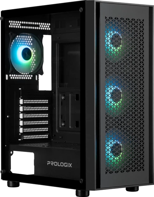 Корпус Prologix GM-07RBA Black с 4 ARGB вентиляторами - Фото 2 Корпус Prologix GM-07RBA Black с 4 ARGB вентиляторами - изображение 2