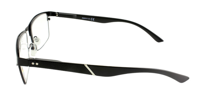 Чоловічі готові окуляри для корекції зору для читання та дали біла лінза металева оправа прямокутні чорні B&B 013 +1.0 - зображення 3