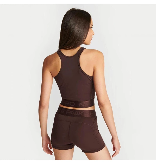 Спортивный топ женский Nike Pro Dri-Fit Crop Tank Brown M Коричневый FQ7934-227 - Фото 2 Спортивный топ женский Nike Pro Dri-Fit Crop Tank Brown M Коричневый FQ7934-227 - изображение 2