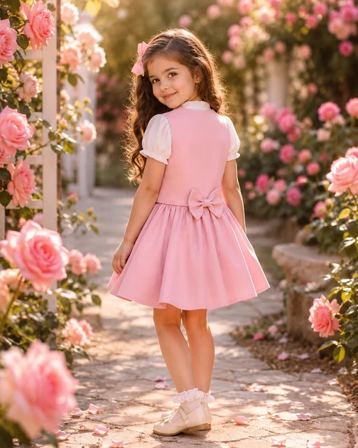 Комплект-двійка «Princess Style» жилетка та спідничка-шорти Kiddo Рожевий розмір 104 (KIDDO-B140B163FDF543BC8D85058FB404C73E) - зображення 3