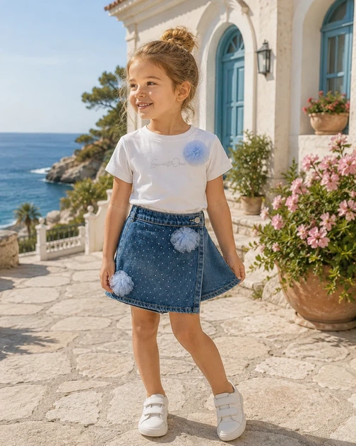 Комплект для девочки Premium «Sweet One» Kiddo голубой 134 см - Фото 1 Комплект для девочки Premium «Sweet One» Kiddo голубой 134 см - изображение 1