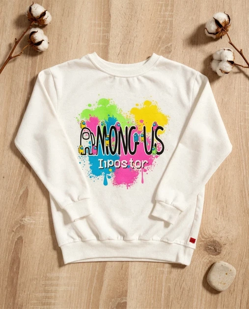 Світшот "Кольорові плями Among Us" Kiddo Молочний розмір 152 (KIDDO-AE488EA5FEE94EF392248E1C60B654E3) - Фото 3 Світшот "Кольорові плями Among Us" Kiddo Молочний розмір 152 (KIDDO-AE488EA5FEE94EF392248E1C60B654E3) - изображение 3