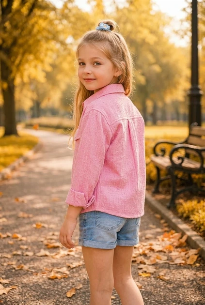 Сорочка для дівчинки «Sparkle жатка» Kiddo Рожевий розмір 140 (KIDDO-18EB45AB9AD44CDA94B46D62E0438672) - Фото 2 Сорочка для дівчинки «Sparkle жатка» Kiddo Рожевий розмір 140 (KIDDO-18EB45AB9AD44CDA94B46D62E0438672) - зображення 2