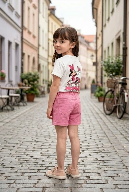 Костюм с бабочкой, розовые шорты Kiddo розовый 134 см - изображение 2
