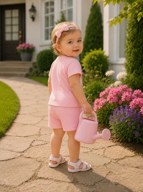 Комплект Happy Bunny Rib Kiddo розовый 80 см - Фото 2 Комплект Happy Bunny Rib Kiddo розовый 80 см - изображение 2