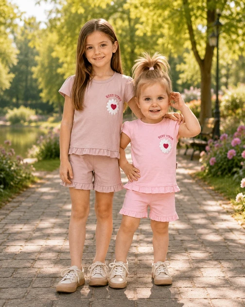 Костюм для девочки Kiddo пудровый 74 см - Фото 2 Костюм для девочки Kiddo пудровый 74 см - изображение 2