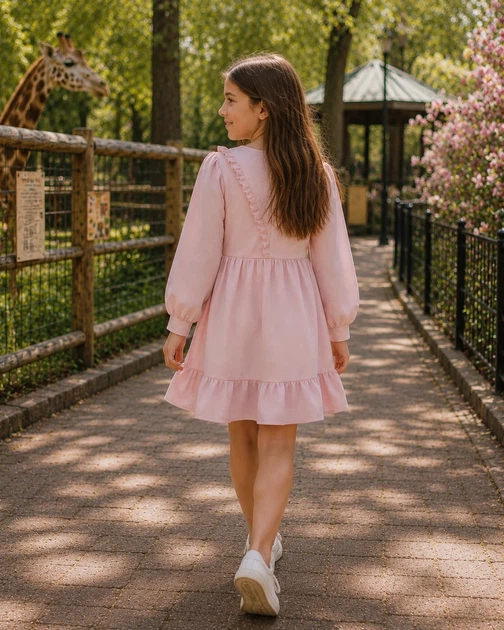Платье для девочки (с камешками) Kiddo розовый 134 см - изображение 3