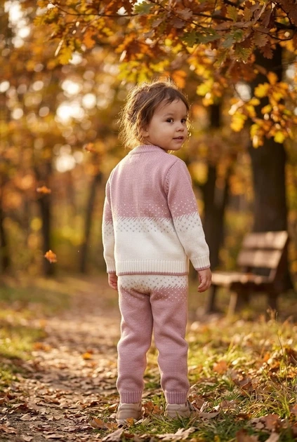 Кофта вязаная на молнии с градиентным узором Kiddo розовый 86 см - Фото 2 Кофта вязаная на молнии с градиентным узором Kiddo розовый 86 см - изображение 2
