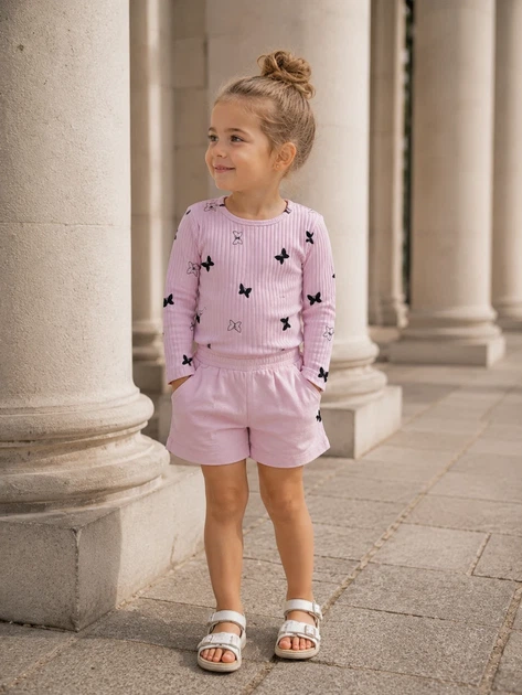 Лонгслив Little Butterflies Kiddo розовый 92 см - Фото 1 Лонгслив Little Butterflies Kiddo розовый 92 см - изображение 1