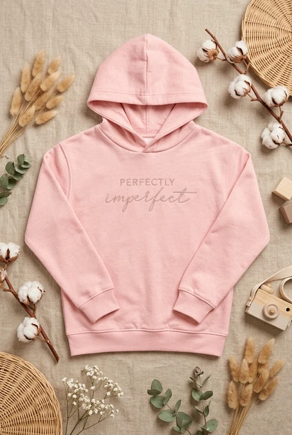 Худі дитяче для дівчинки “Perfectly Imperfect” Kiddo пудровий 152 см - зображення 3
