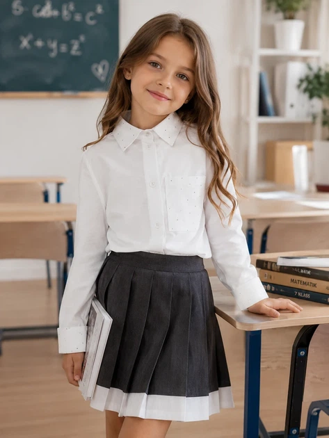 Сорочка біла Elegant Shine Kiddo Білий розмір 140 (KIDDO-F7373C917C2C4D46919281DD51A8C465) - Фото 1 Сорочка біла Elegant Shine Kiddo Білий розмір 140 (KIDDO-F7373C917C2C4D46919281DD51A8C465) - зображення 1