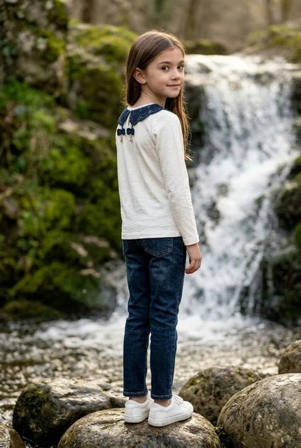 Кофта с кружевным воротничком Kiddo белый 134 см - Фото 2 Кофта с кружевным воротничком Kiddo белый 134 см - изображение 2