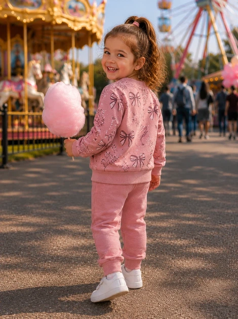Комплект двойка “Sweet Bows” Kiddo приглушенный нюдовый розовый 92 см - изображение 2