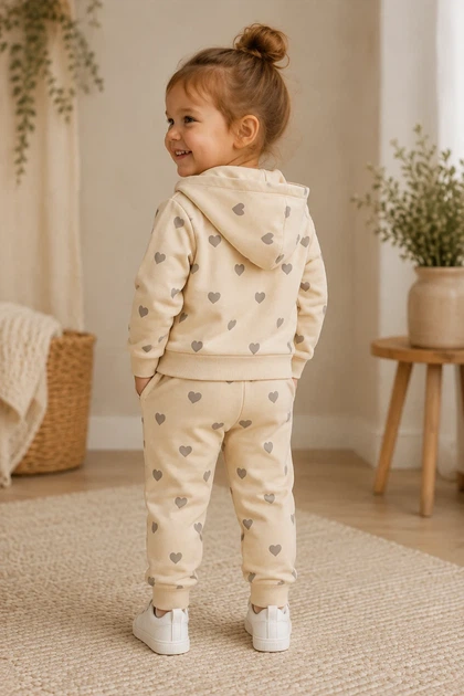 Комплект тройка Sweet Hearts Kiddo бежевый 80 см - Фото 2 Комплект тройка Sweet Hearts Kiddo бежевый 80 см - изображение 2