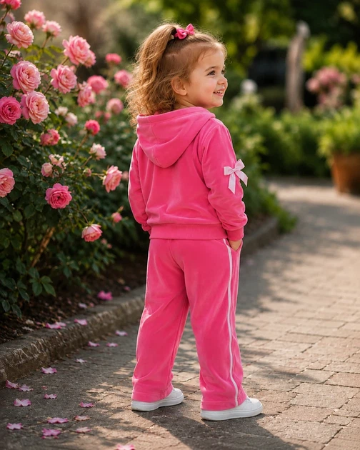 Костюм велюровый для девочки «Bow Velvet» Kiddo Барби 86 см - Фото 2 Костюм велюровый для девочки «Bow Velvet» Kiddo Барби 86 см - изображение 2
