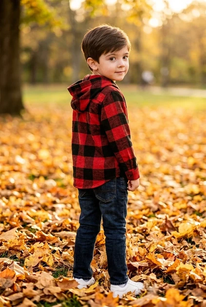 Сорочка тепла в клітинку з капюшоном для хлопчика Kiddo червоний 110 см - Фото 2 Сорочка тепла в клітинку з капюшоном для хлопчика Kiddo червоний 110 см - зображення 2