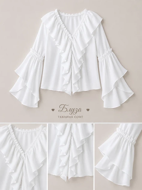 Блуза Soft Ruffle Kiddo Royal Chic розмір 158 (KIDDO-D9D8281BA16B411ABEEA193D73818031) - Фото 3 Блуза Soft Ruffle Kiddo Royal Chic розмір 158 (KIDDO-D9D8281BA16B411ABEEA193D73818031) - зображення 3