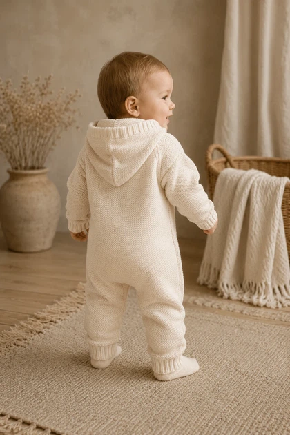 Комбинезон вязаный Little Cozy Kiddo бежевый 68 см - изображение 2
