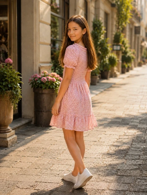 Платье 'Цветочная фея' с рюшами Kiddo розовый 146 см - изображение 2
