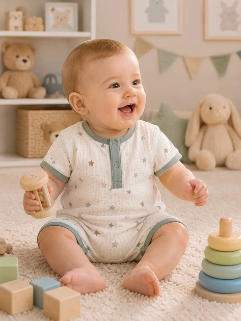 Ромпер для малюків “Star Baby” Kiddo Молочний розмір 68 (KIDDO-AFABA7989BF943269B0AE913A6870844) - Фото 1 Ромпер для малюків “Star Baby” Kiddo Молочний розмір 68 (KIDDO-AFABA7989BF943269B0AE913A6870844) - изображение 1