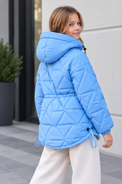 Куртка демісезонна стьобана Star Kiddo Блакитний розмір 140 (KIDDO-FB3C2A06FC454EB79393651C06BC7CA1) - изображение 2