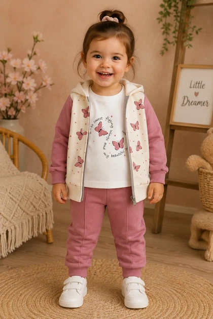 Комплект Butterfly Kiddo белый с розовым 80 см - Фото 1 Комплект Butterfly Kiddo белый с розовым 80 см - изображение 1