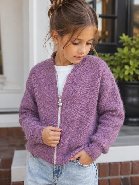 Кардиган Cozy Alpaca Kiddo лиловый 140 см - Фото 1 Кардиган Cozy Alpaca Kiddo лиловый 140 см - изображение 1
