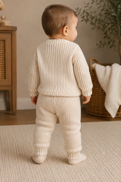 Костюм дитячий в’язаний Cozy Mini Kiddo світлий бежевий 80 см - зображення 2