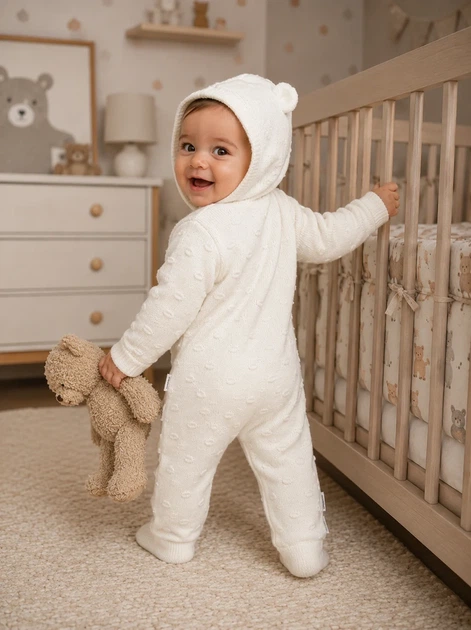 Комбинезон вязаный для малышей Little Cloud Kiddo молочный 74 см - Фото 2 Комбинезон вязаный для малышей Little Cloud Kiddo молочный 74 см - изображение 2