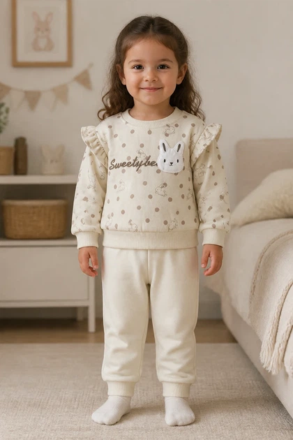 Костюм теплый Sweet Bunny Kiddo светлый бежевый 86 см - Фото 1 Костюм теплый Sweet Bunny Kiddo светлый бежевый 86 см - изображение 1