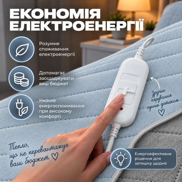 Електропростирадло Termosoft тепле простирадло з підігрівом Kayfovo 120*160 полуторка байка Сірий - зображення 6